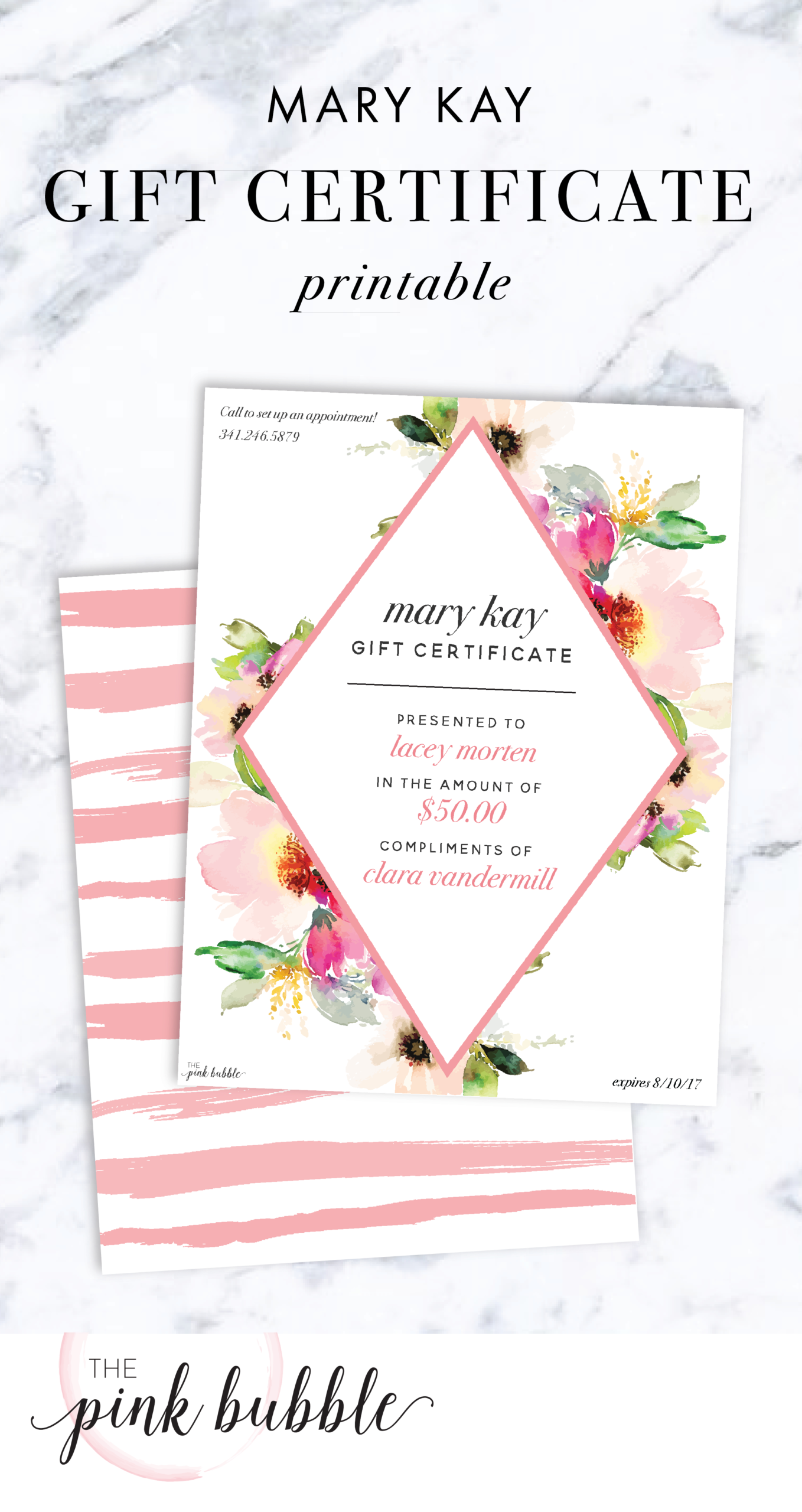 Mary Kay Gift Certificate! Find It Only At Www.thepinkbubble Regarding Mary Kay Gift Certificate Template