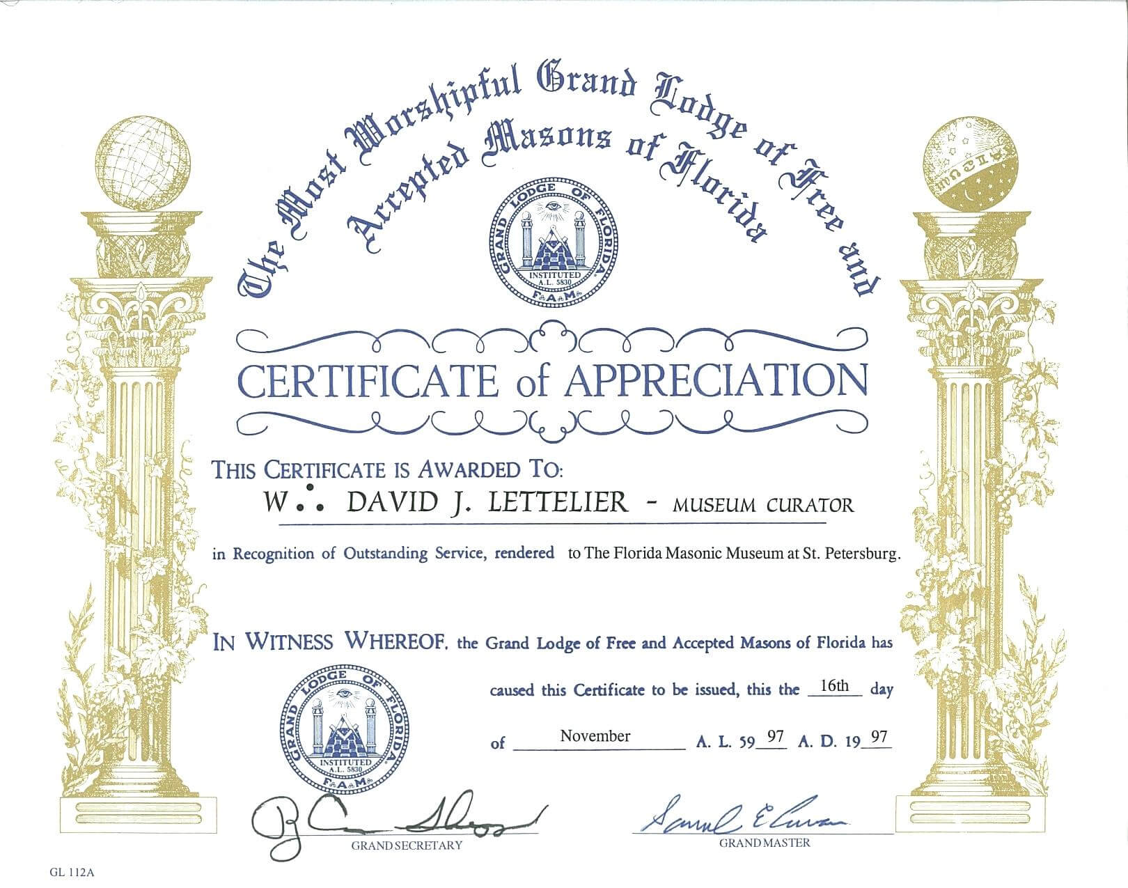 Masonic Certificate Template Free | Certificatetemplatefree Intended For Life Membership Certificate Templates