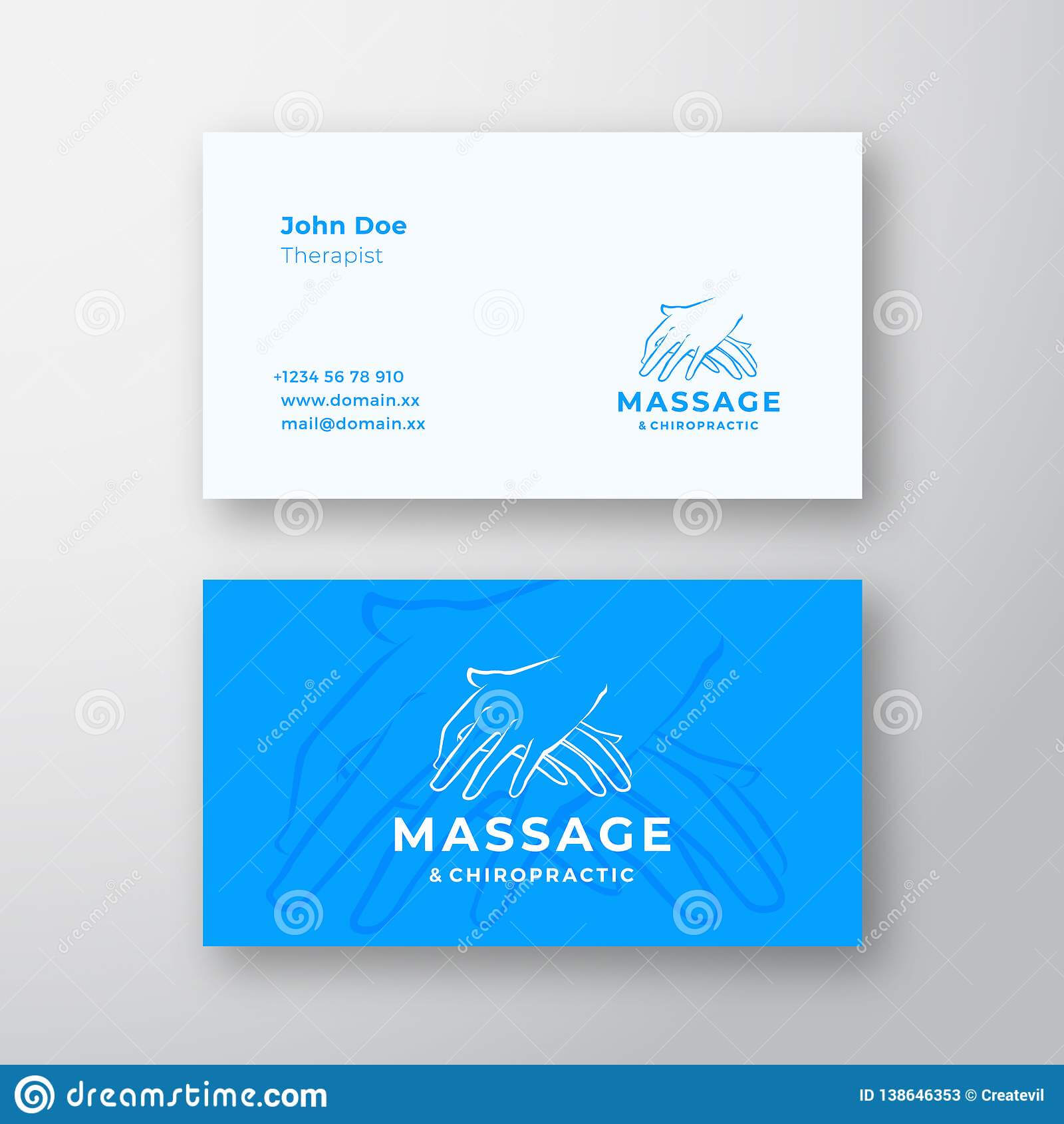 Massage And Chiropractic Abstract Vector Logo And Business With Massage Therapy Business Card Templates