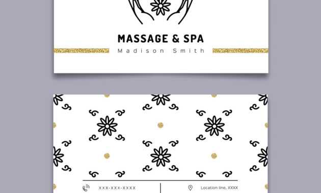 Massage And Spa Therapy Business Card Template in Massage Therapy Business Card Templates