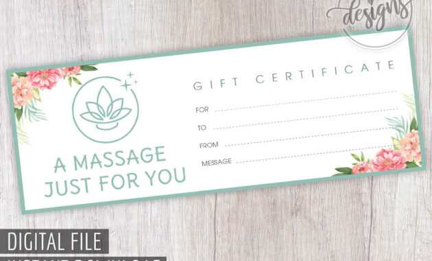 Massage Gift Certificate, Easter Gift Certificate Printable throughout Massage Gift Certificate Template Free Printable