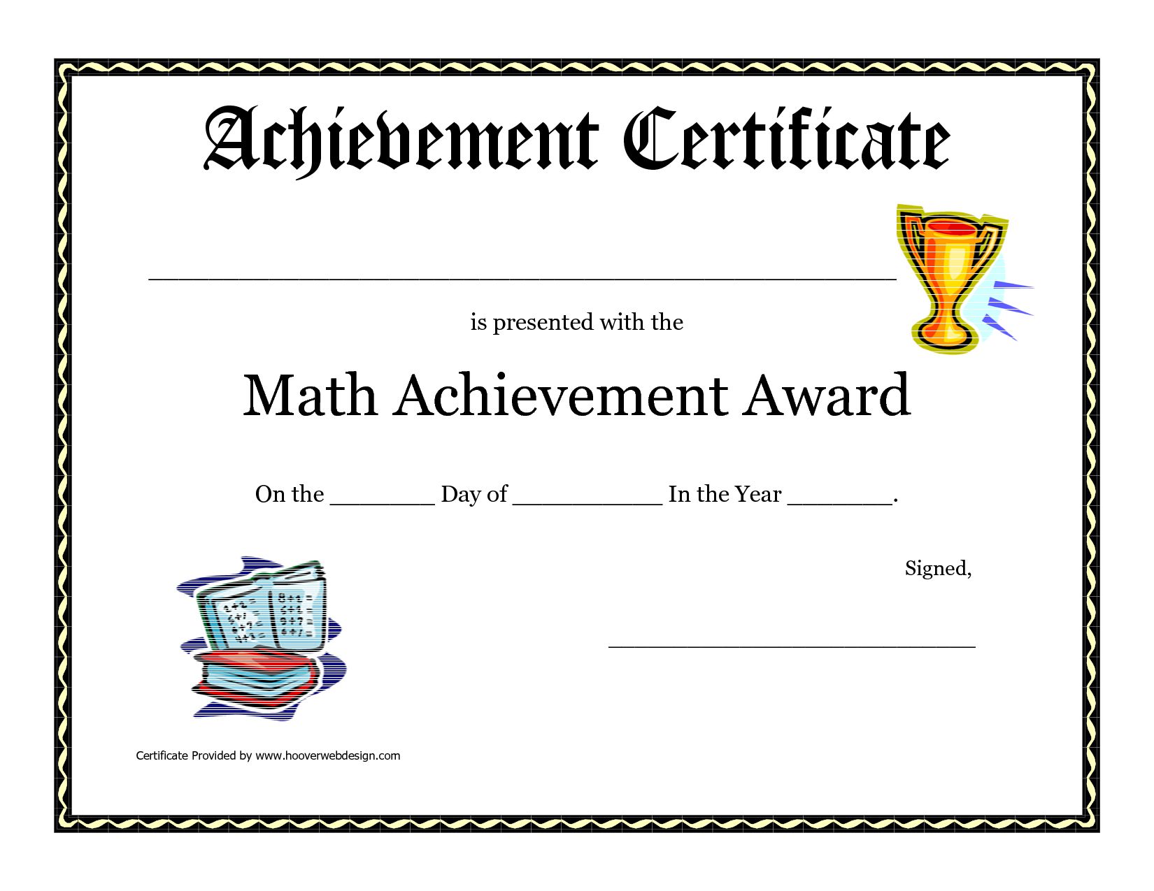 Math Achievement Award Printable Certificate Pdf | Printable In Math Certificate Template