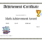 Math Achievement Award Printable Certificate Pdf | Printable Throughout Classroom Certificates Templates