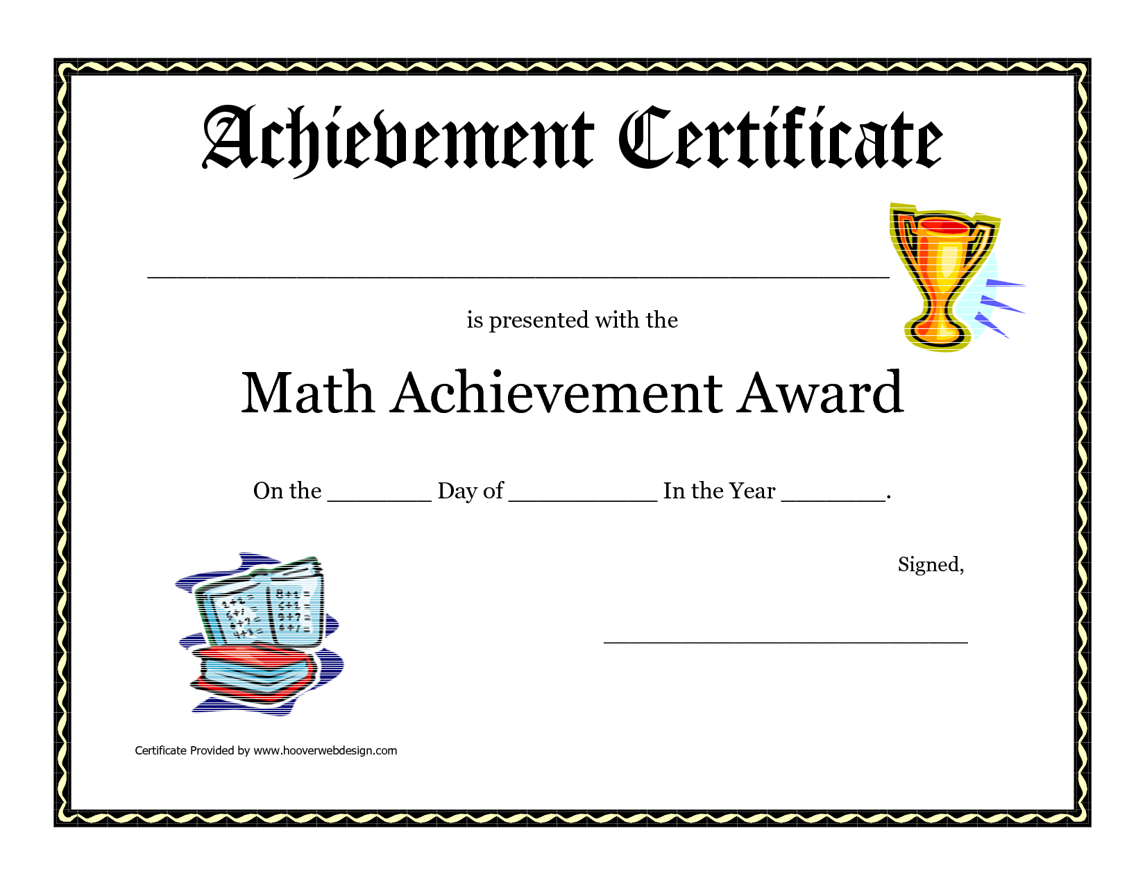 Math Achievement Award Printable Certificate Pdf | Printable Throughout Classroom Certificates Templates