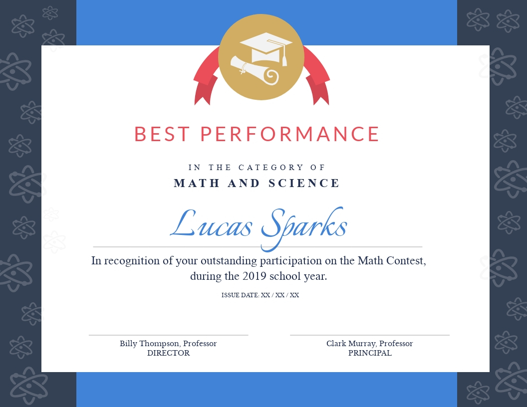 Math Contest – Certificate Template – Visme Within Best Performance Certificate Template