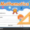Mathematics Diploma Certificate Template Illustration Throughout Math Certificate Template