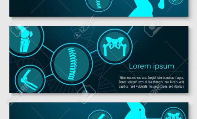 Medical Banner Template Set With Human Skeleton Bones. for Medical Banner Template