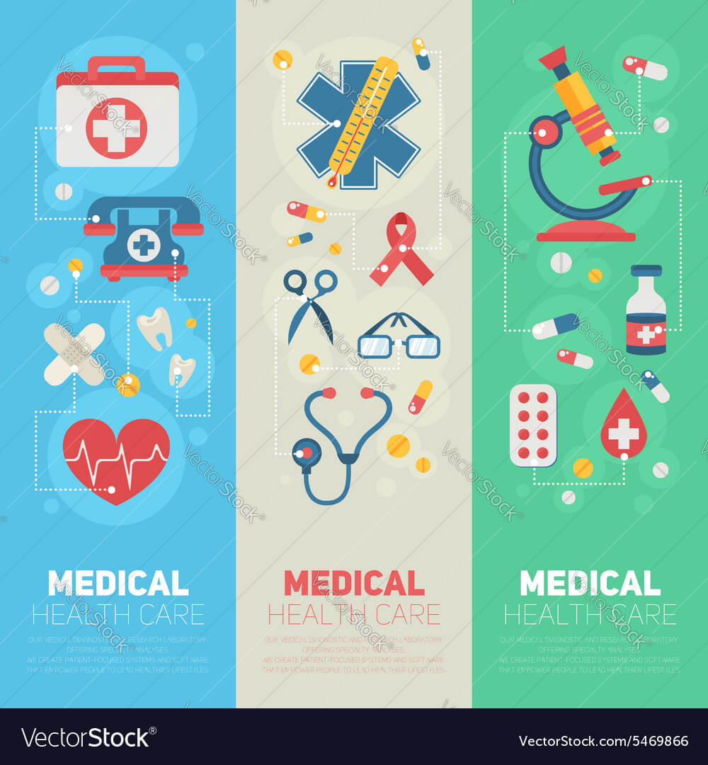 Medical Banners Templates In Trendy Flat Style Inside Medical Banner Template