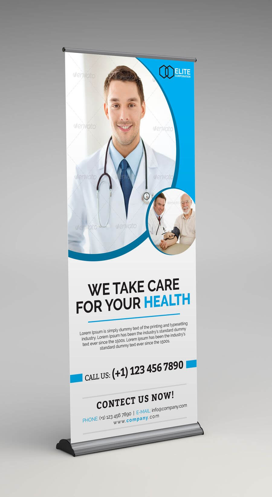 Medical Health Roll Up Banner Template. This Layout Is In Medical Banner Template