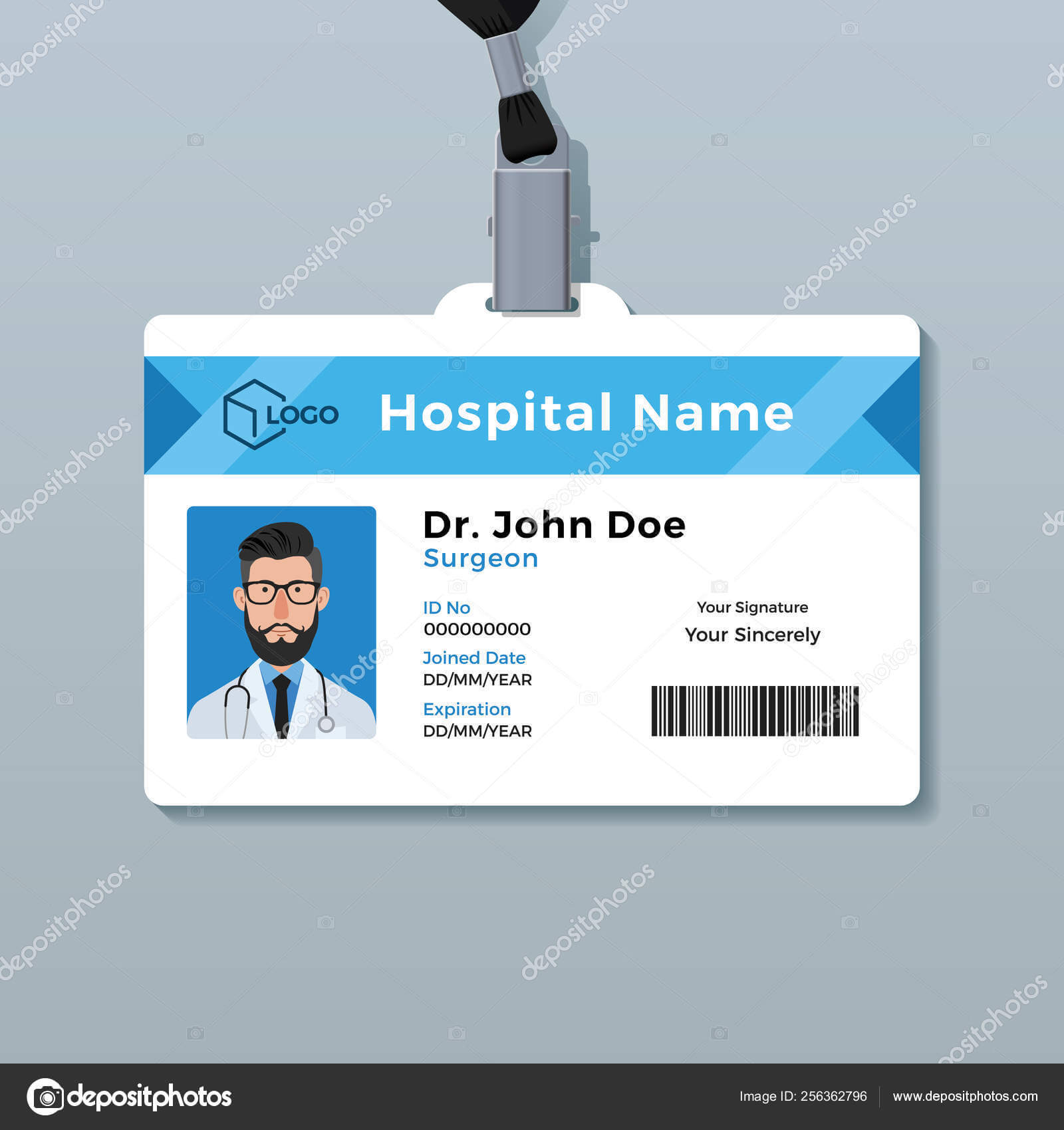 Medical Id Card Template | Doctor Id Card Template. Medical Intended For Hospital Id Card Template