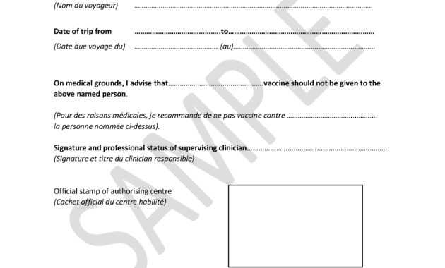 Medical Letter Of Exemption Yellow Fever Zone intended for Certificate Of Vaccination Template