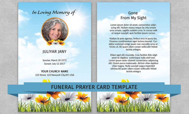 Memorial Prayer Card Template | Funeral Prayer Card throughout Prayer Card Template For Word
