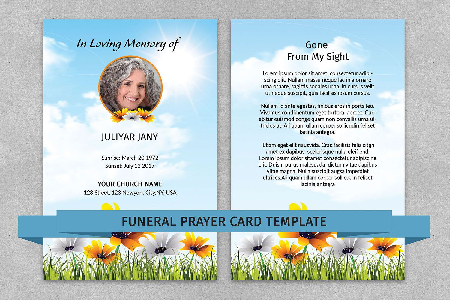 Memorial Prayer Card Template | Funeral Prayer Card Throughout Prayer Card Template For Word