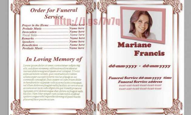 Memorial Service Program Template Download … | Funeral for Memorial Brochure Template