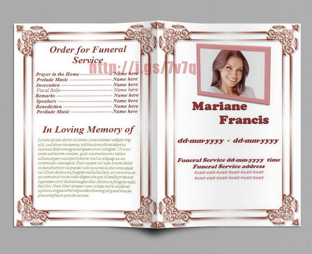 Memorial Service Program Template Download … | Funeral For Memorial Brochure Template