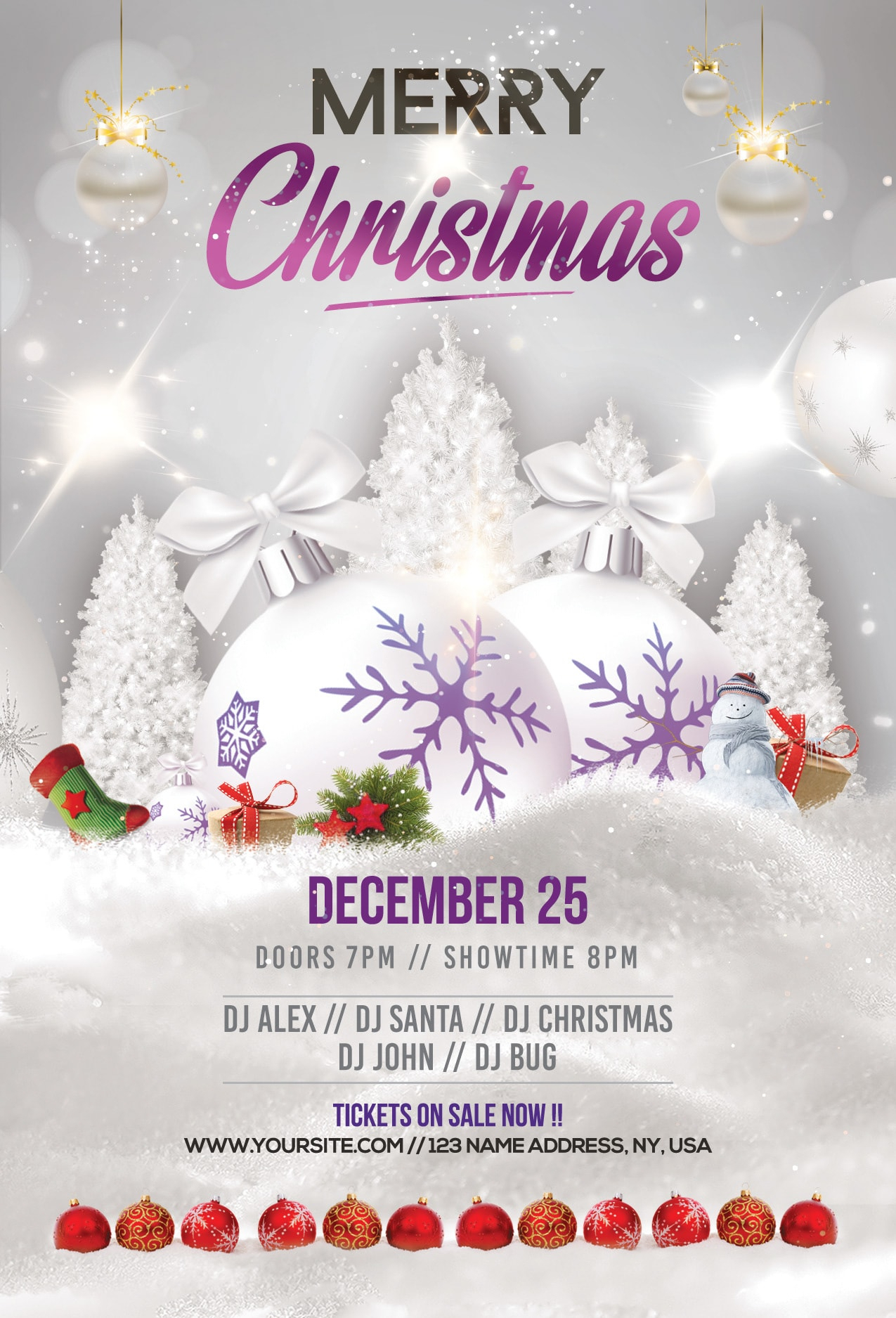 Merry Christmas & Holiday Free Psd Flyer Template - Free Psd Regarding Christmas Brochure Templates Free