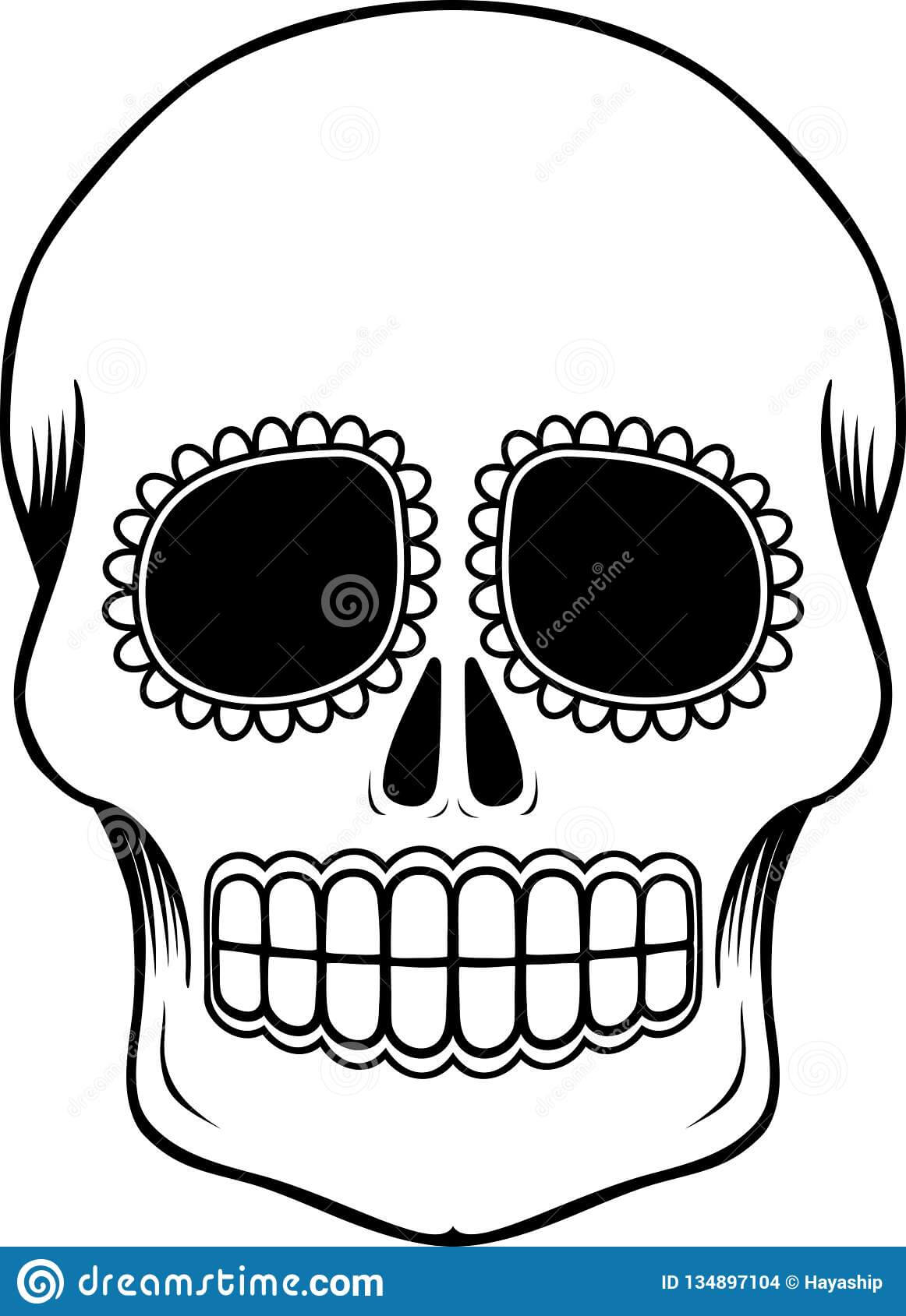 Mexican Sugar Skull Template Stock Vector – Illustration Of In Blank Sugar Skull Template