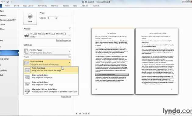 Microsoft Word Tutorial: How To Print A Booklet | Lynda for Booklet Template Microsoft Word 2007