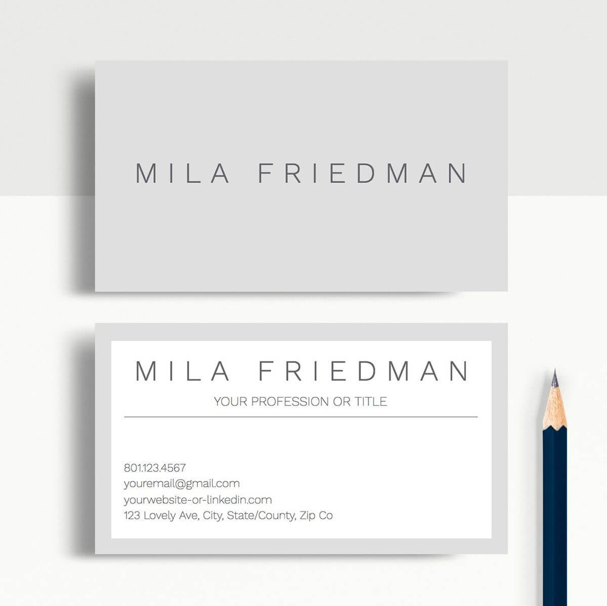 Mila Friedman | Google Docs Professional Business Cards Pertaining To Business Card Template For Google Docs