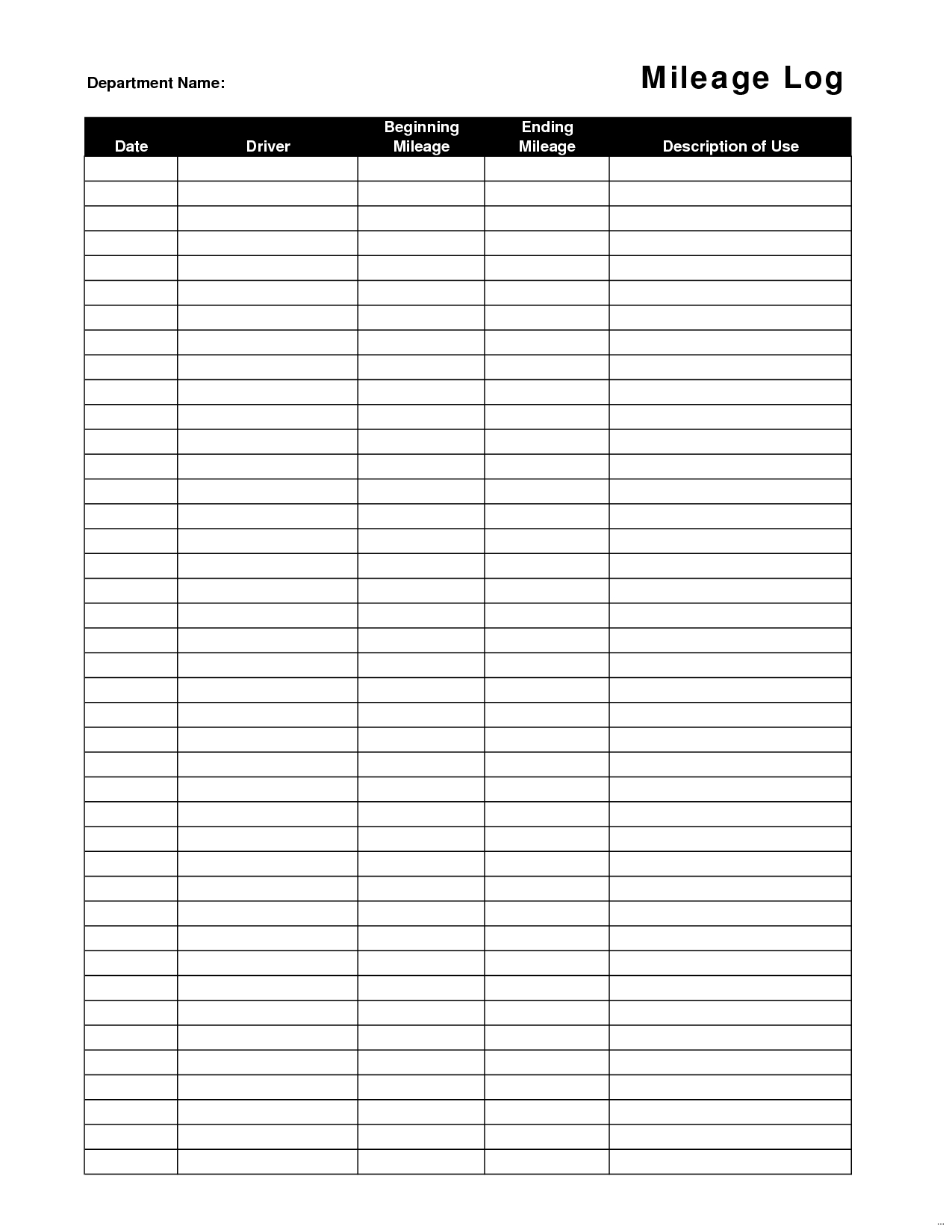 Mileage Log Template Issue Depict Printable Sheet For Mileage Report Template