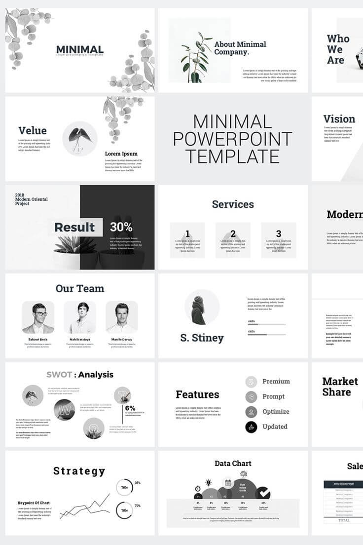 Minimal Clean Business Presentation Powerpoint Template With Regard To Replace Powerpoint Template
