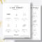 Minimalist Line Sheet Template, Wholesale Catalog, 4 Layouts For Product Line Card Template Word