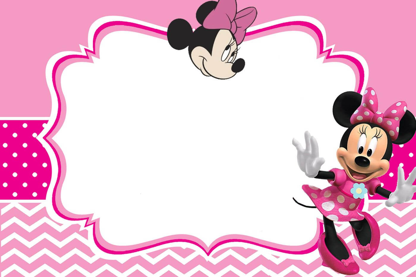 Minnie Mouse Invitation Card Design | Mickey Mouse Inside Minnie Mouse Card Templates