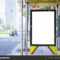 Mock Up Banner Template At Bus Shelter Media Outdoor City Within Street Banner Template