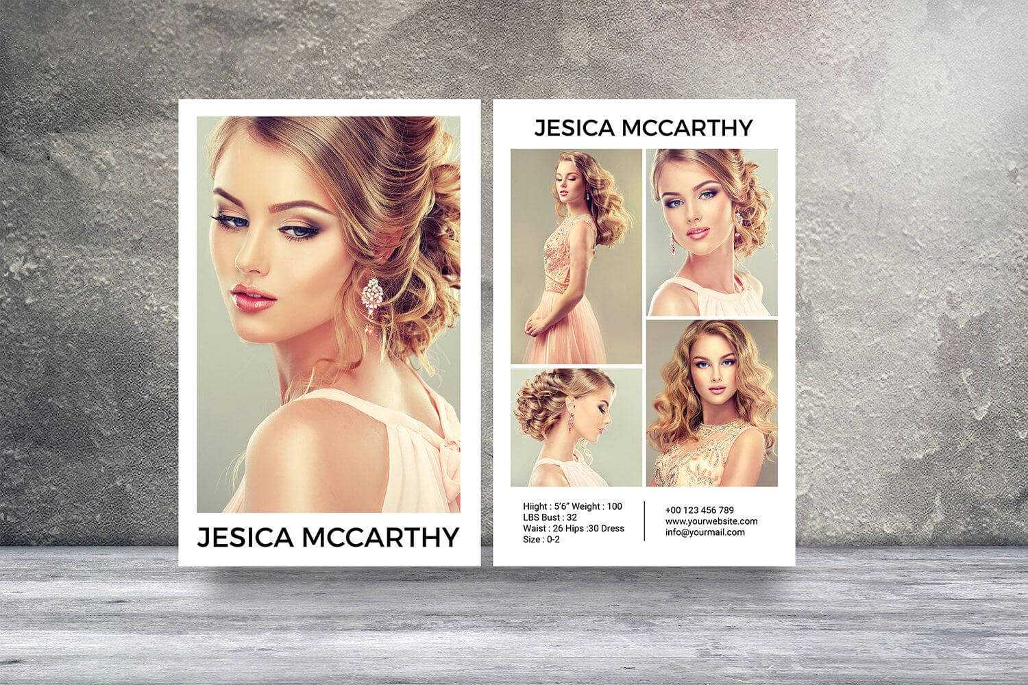 Modeling Comp Card | Fashion Model Comp Card Template For Comp Card Template Psd