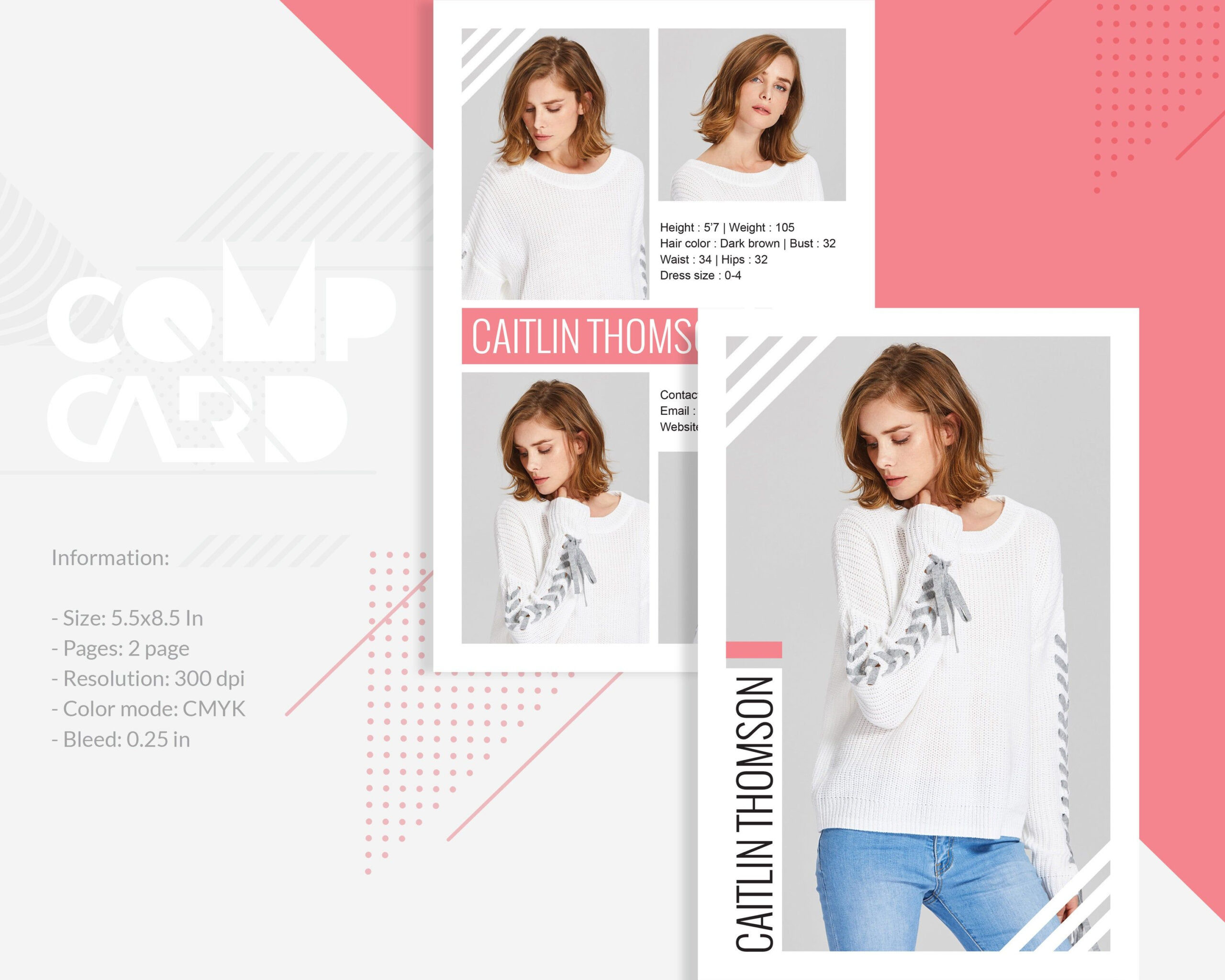 Modeling Comp Card | Fashion Model Comp Card Template For Download Comp Card Template