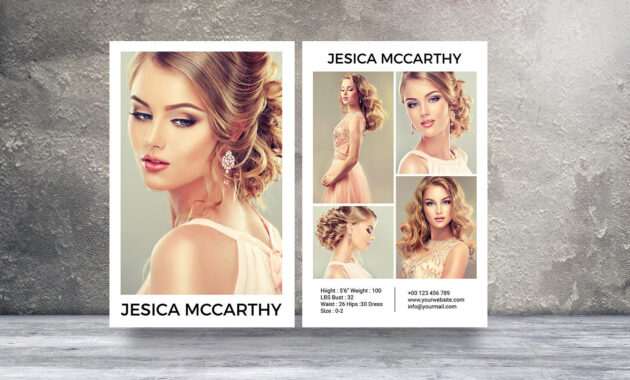 Modeling Comp Card | Fashion Model Comp Card Template in Download Comp Card Template