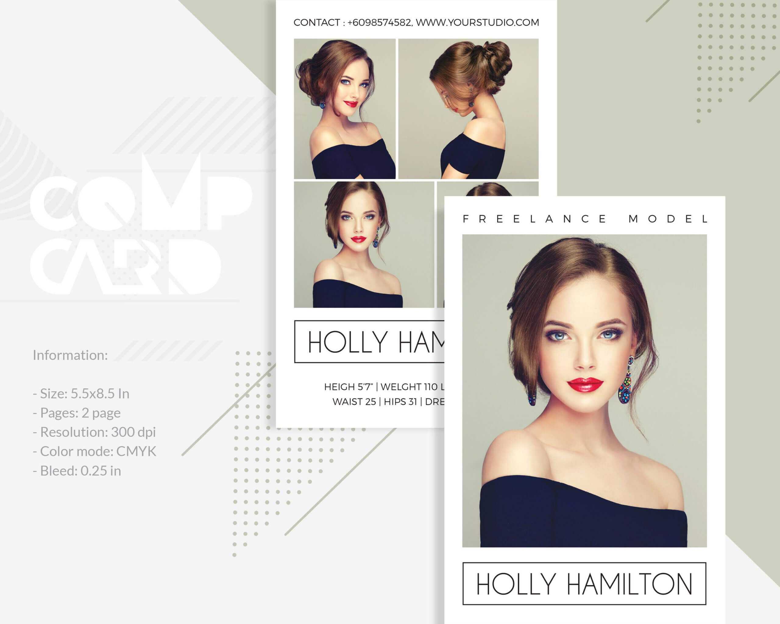 Modeling Comp Card | Fashion Model Comp Card Template Within Comp Card Template Psd