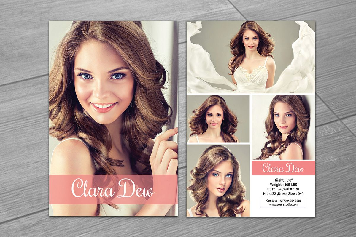 Modeling Comp Card Template, Ms Word & Photoshop Template In Free Model Comp Card Template Psd