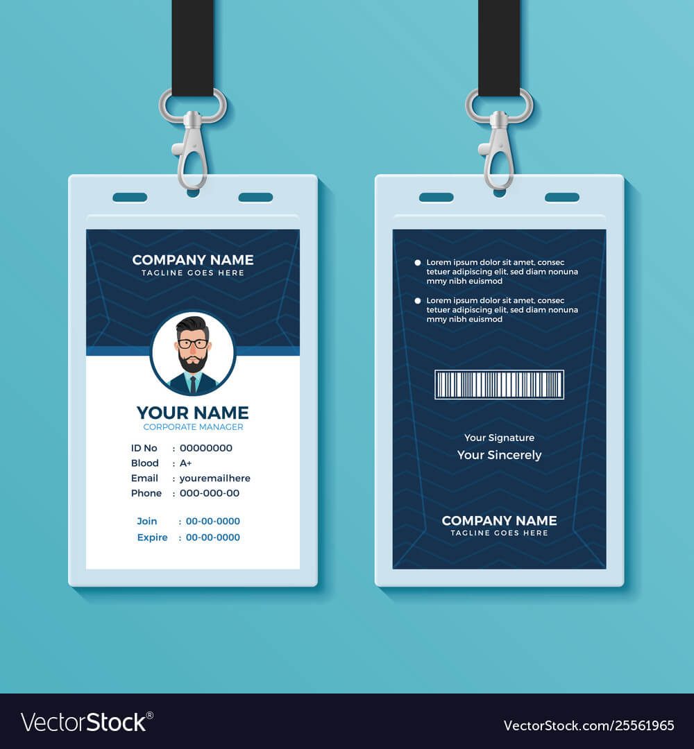 Modern And Clean Id Card Design Template Inside Company Id Card Design Template