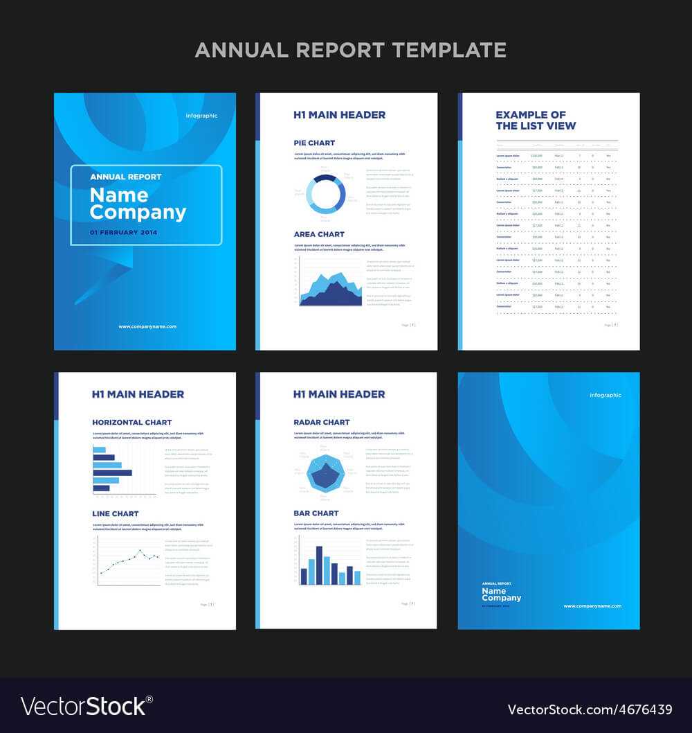 Modern Annual Report Template With Cover Design With Regard To Illustrator Report Templates