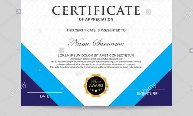 Modern Certificate Template And Background Stock Photo intended for Borderless Certificate Templates