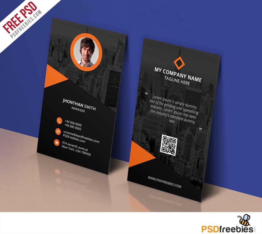 Modern Corporate Business Card Template Free Psd Inside Psd Visiting Card Templates