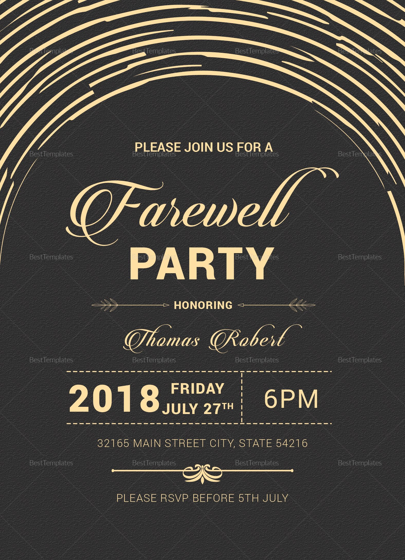 Modern Farewell Party Invitation Template | Farewell Party Inside Farewell Invitation Card Template