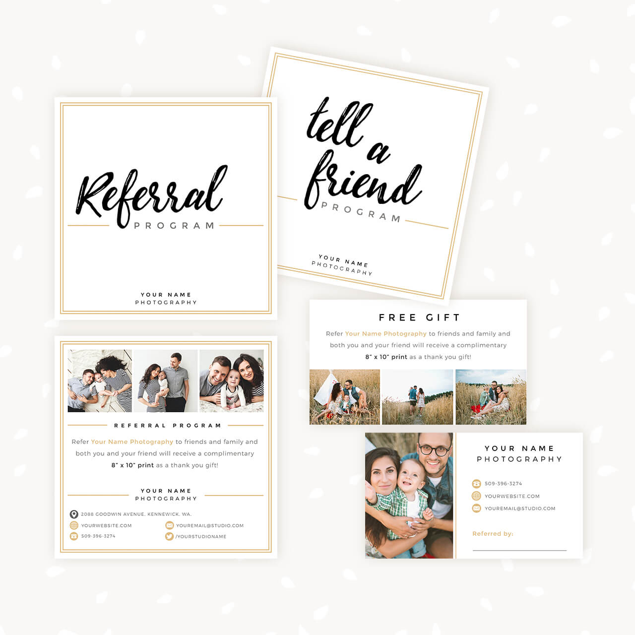 Modern Hand Lettering Referral Card Set – Strawberry Kit Throughout Referral Card Template Free