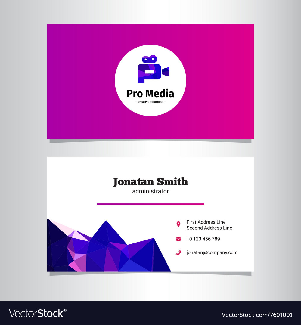 Modern Media Agency Business Card Template With Advertising Card Template