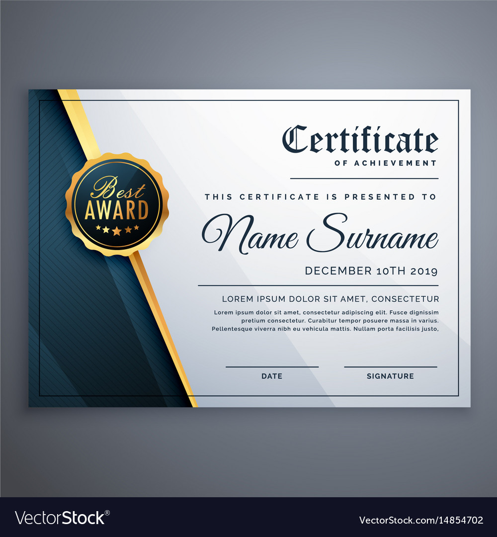 Modern Premium Certificate Award Design Template Intended For Award Certificate Design Template