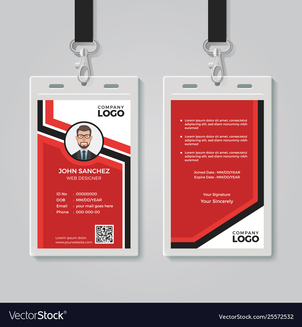 Modern Red Id Card Template Intended For Id Card Template Ai