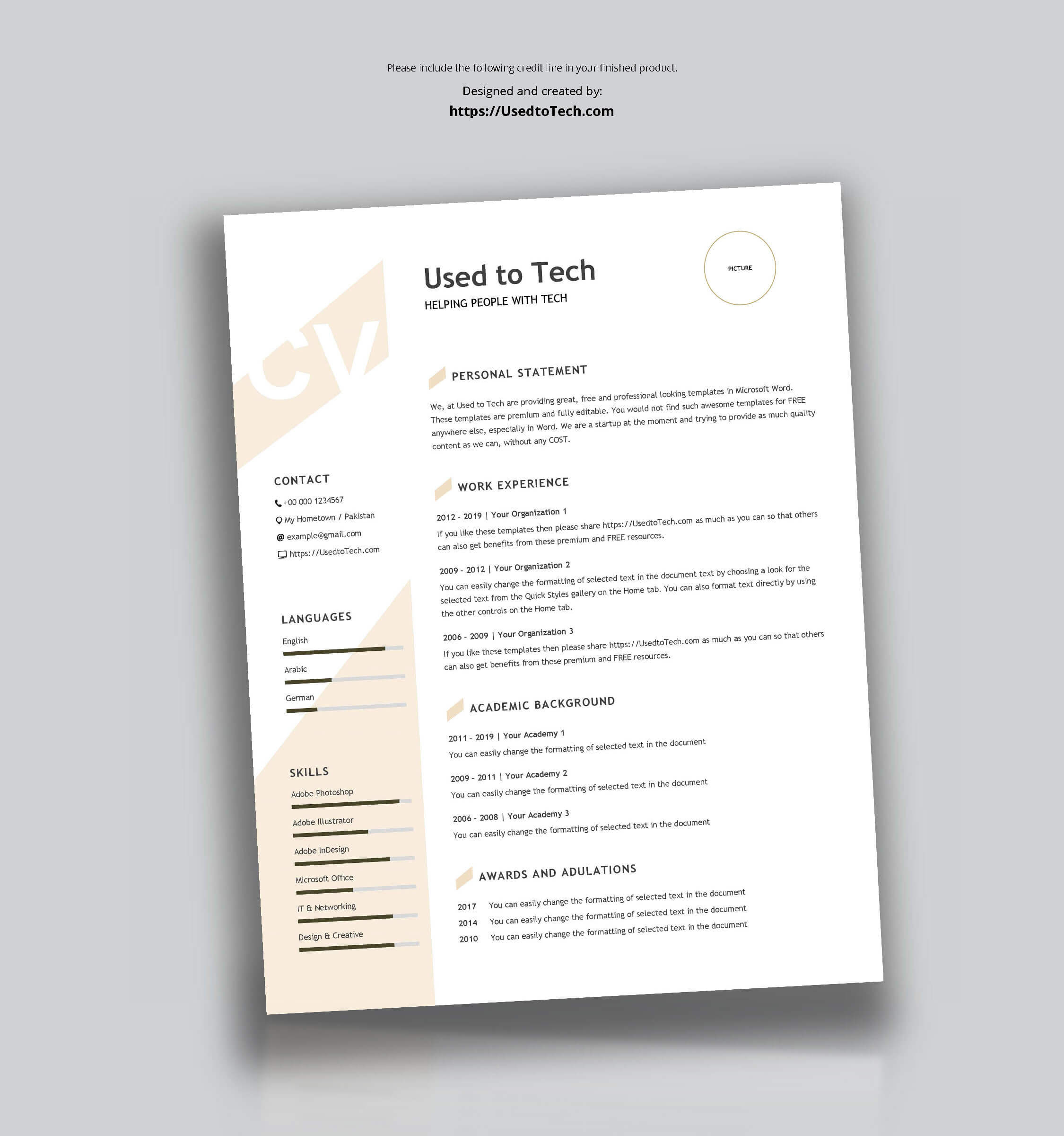 Modern Resume Template In Word Free – Used To Tech Regarding How To Get A Resume Template On Word