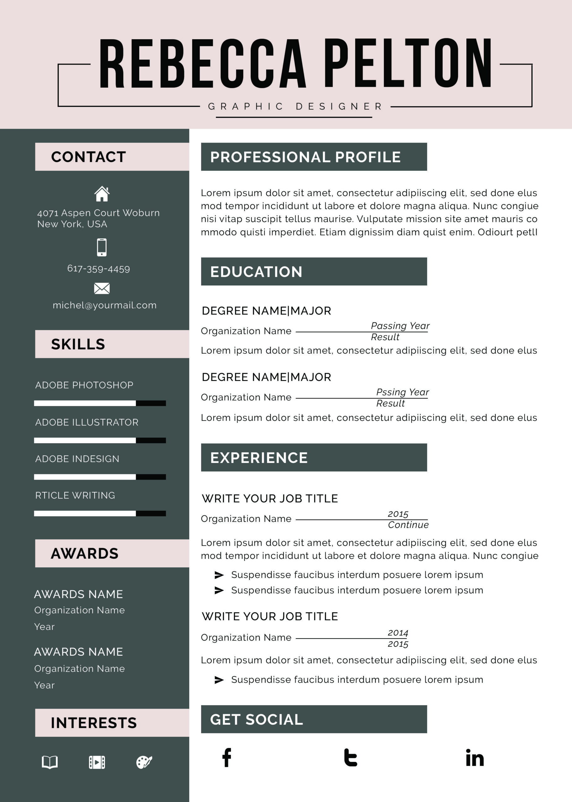 Modern Resume Template Microsoft Word Free | Resume Template Throughout How To Make A Cv Template On Microsoft Word