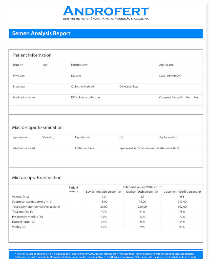 Modifi Ed Semen Analysis Report Template. The Main With Test Result Report Template