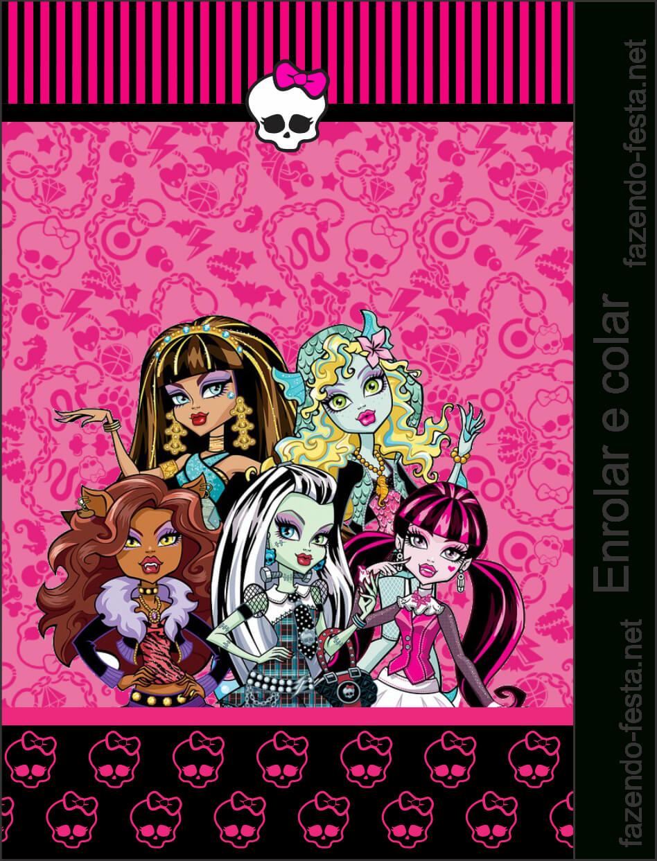 Monster High In Pink: Free Printable Kit. | School Bags For With Regard To Monster High Birthday Card Template