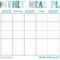 Monthly Meal Plan Template Printable. Undated So You Can Use Intended For Blank Meal Plan Template