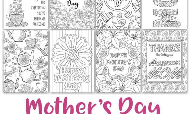 Mother's Day Coloring Cards | 8 Pack | Mothers Day Card within Mothers Day Card Templates