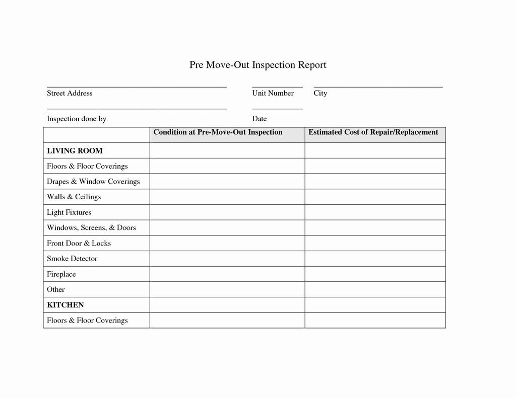 Move In Move Out Inspection Form New Property Management With Regard To Property Management Inspection Report Template