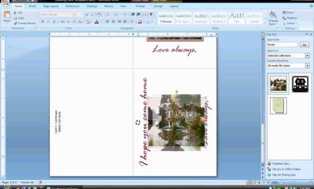 Ms Word Tutorial (Part 2) - Greeting Card Template regarding Birthday Card Template Microsoft Word